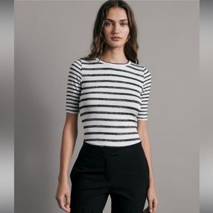 Rag & Bone Knit Stripe Scoop Neck Top